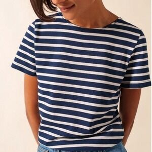 Saint James Navy Striped Short Sleeve Breton Tee Shirt Size Small